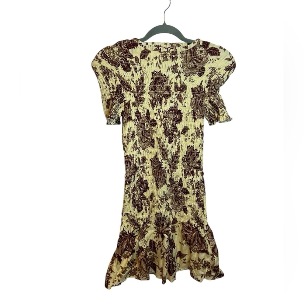 Nwt Sir The Label Rei Short Sleeve Floral Smocked Mini Dress — image 3 of 7